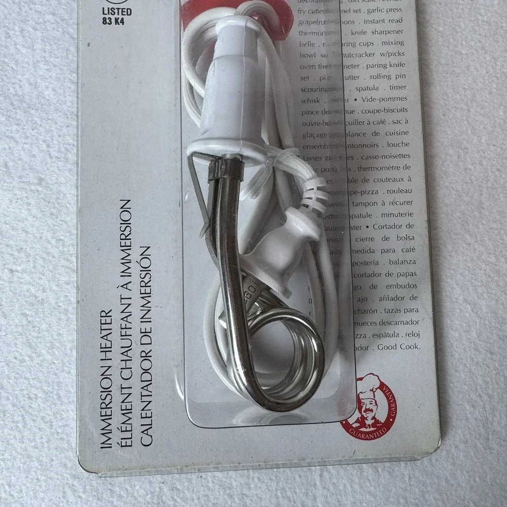 Good Cook Kitchen Electric Immersion Heater New W/ Wear To Packaging White